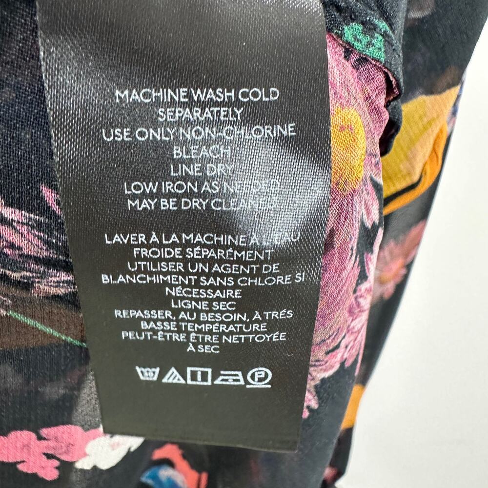 Anthropologie Maeve Floral Chiffon Blouse Open Back Tunic Cottagecore US 4 NWT - Picture 10 of 16